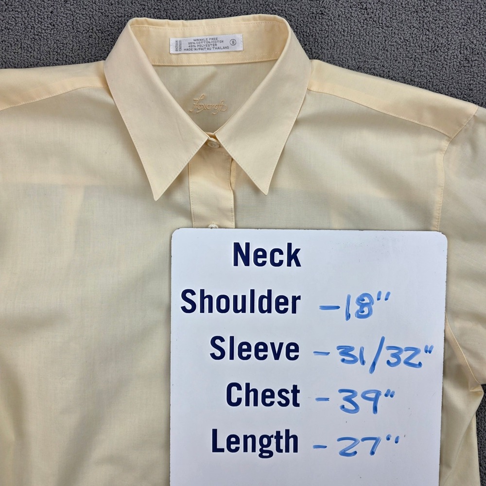 Foxcroft Wrinkle Free Button Down Shirt Womens Yellow Classic Professional Sz 8 - Picture 8 of 8